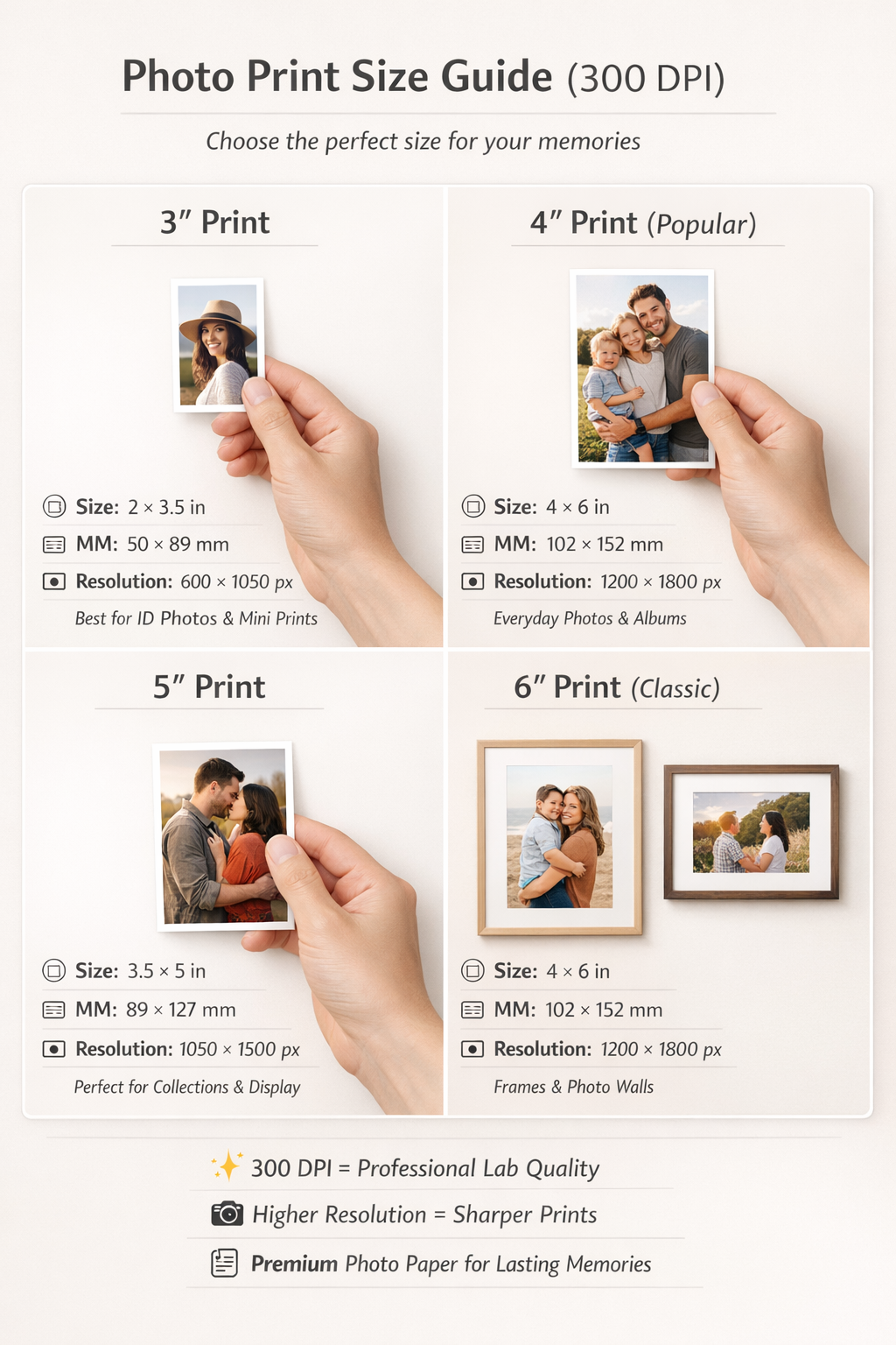 4x6 size personalized photos | High-definition printed photos | Wedding, baby, family photos (10 pieces)