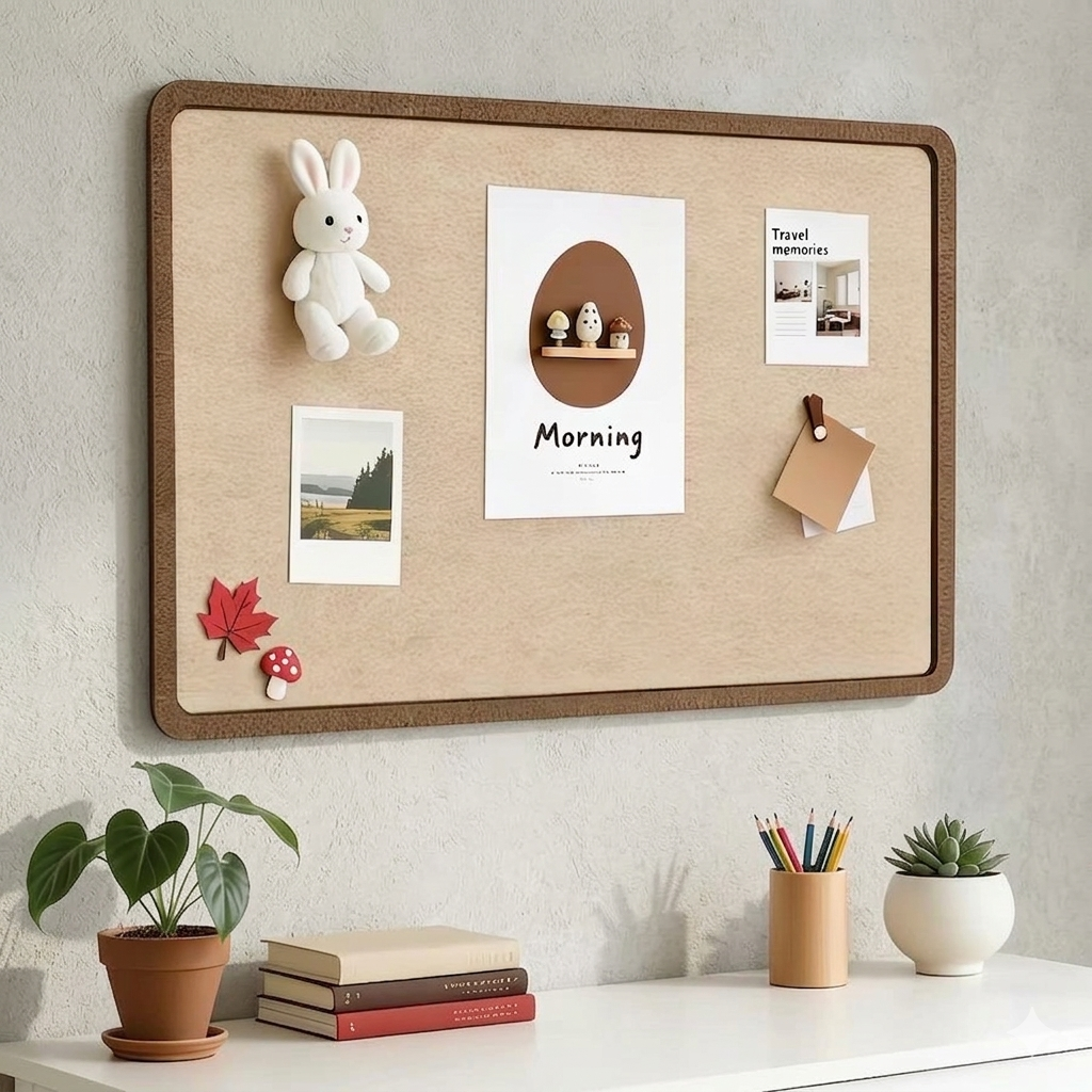 Aesthetic Pin Board Wall Decor – Minimalist Photo & Memo Display Board
